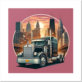 Semi Truck Lorry Big Rig 18 Wheeler Posters and Art